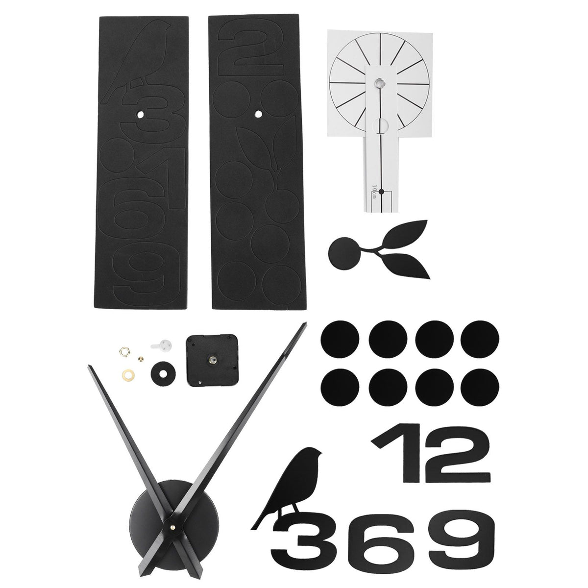 Frameless Wall Clock Sticker Mirror Surface DIY Decoration Living Room Bedroom OfficeBlack