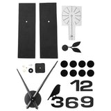 Frameless Wall Clock Sticker Mirror Surface DIY Decoration Living Room Bedroom OfficeBlack