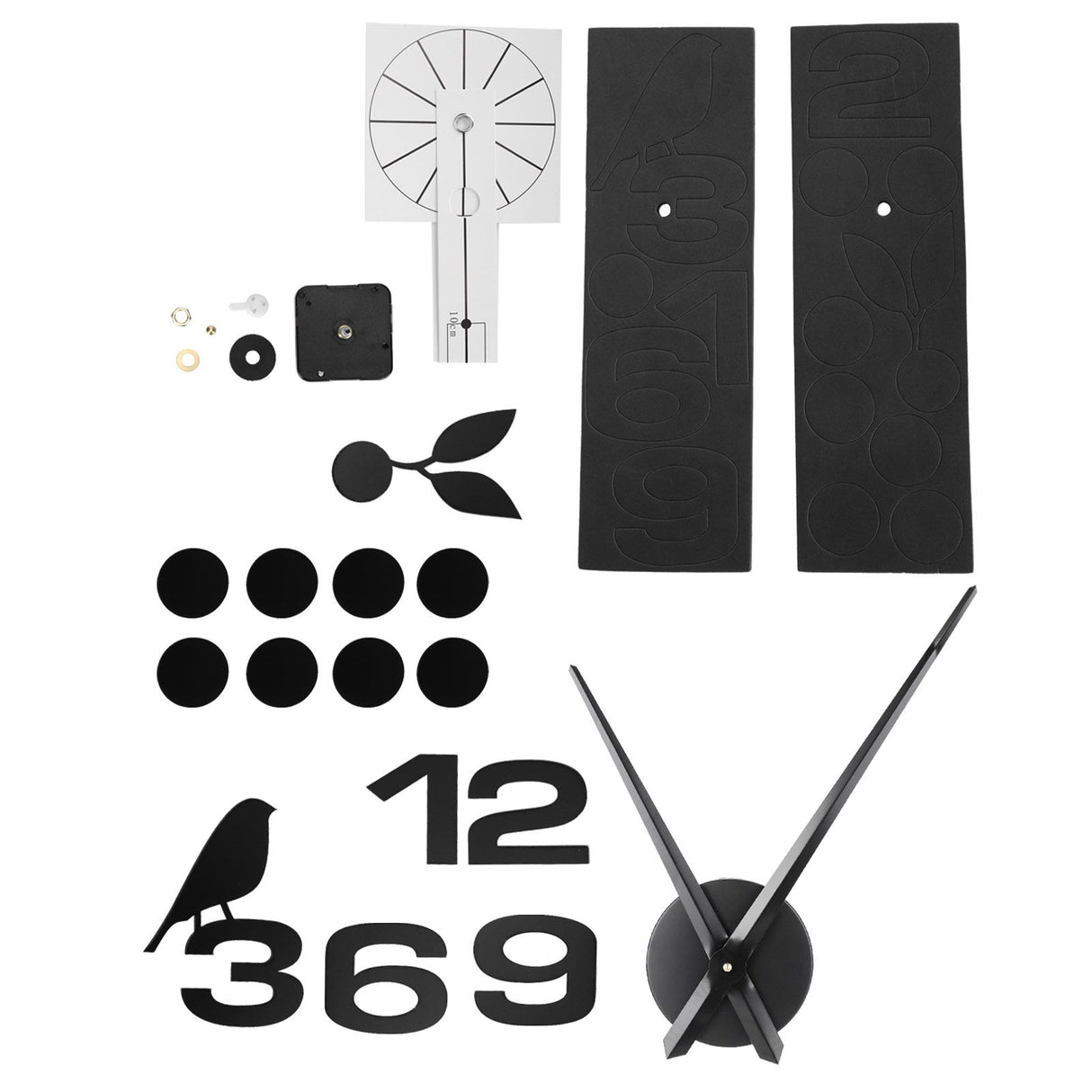 Frameless Wall Clock Sticker Mirror Surface DIY Decoration Living Room Bedroom OfficeBlack