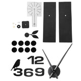 Frameless Wall Clock Sticker Mirror Surface DIY Decoration Living Room Bedroom OfficeBlack