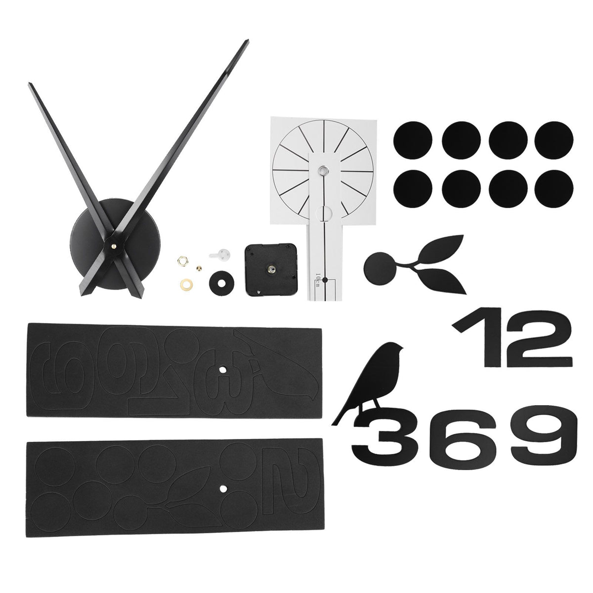 Frameless Wall Clock Sticker Mirror Surface DIY Decoration Living Room Bedroom OfficeBlack