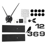 Frameless Wall Clock Sticker Mirror Surface DIY Decoration Living Room Bedroom OfficeBlack - Rear View
