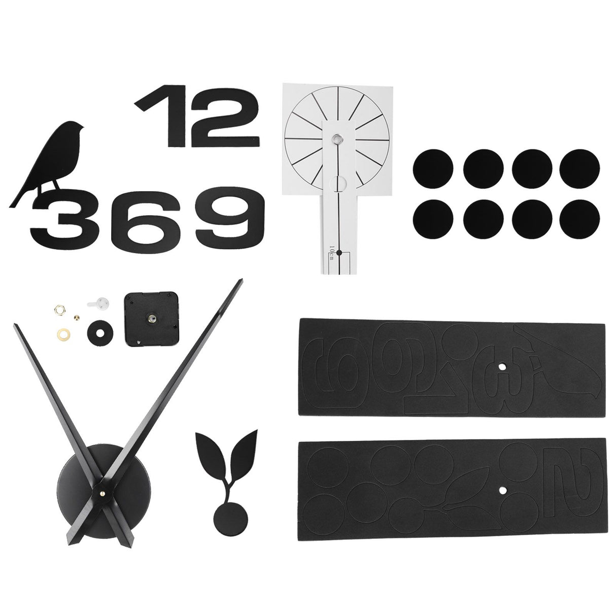 Frameless Wall Clock Sticker Mirror Surface DIY Decoration Living Room Bedroom OfficeBlack