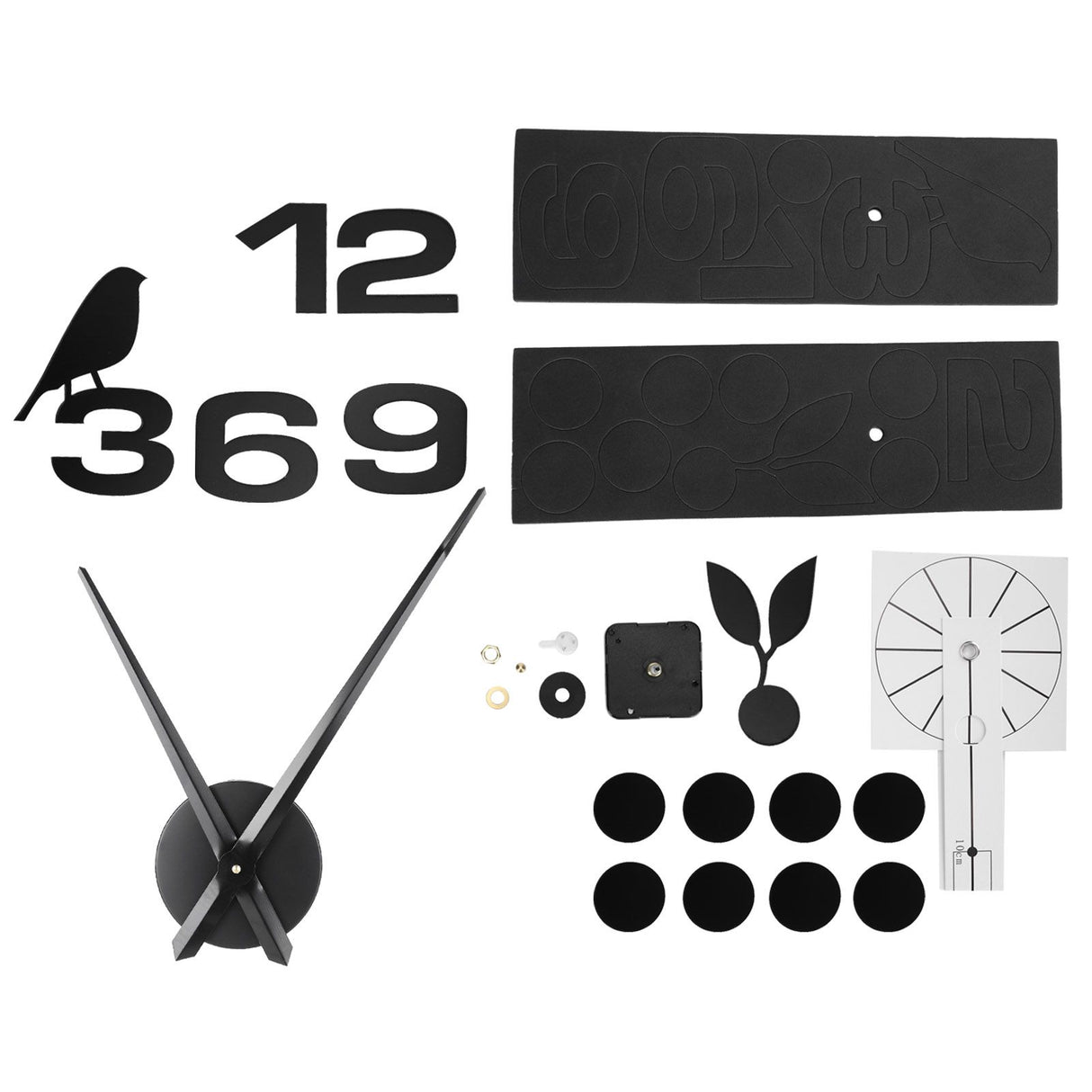 Frameless Wall Clock Sticker Mirror Surface DIY Decoration Living Room Bedroom OfficeBlack