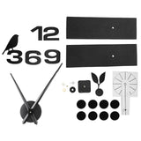 Frameless Wall Clock Sticker Mirror Surface DIY Decoration Living Room Bedroom OfficeBlack