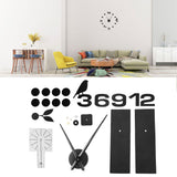 Frameless Wall Clock Sticker Mirror Surface DIY Decoration Living Room Bedroom OfficeBlack