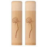 2Pcs Bamboo Tube Natural Environmentally Friendly Carbonized for Tea Nuts Incense CanisterLotus Pattern