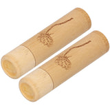 2Pcs Bamboo Tube Natural Environmentally Friendly Carbonized for Tea Nuts Incense CanisterLotus Pattern - Side View