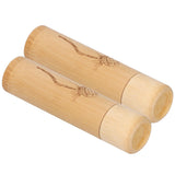 2Pcs Bamboo Tube Natural Environmentally Friendly Carbonized for Tea Nuts Incense CanisterLotus Pattern