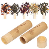 2Pcs Bamboo Tube Natural Environmentally Friendly Carbonized for Tea Nuts Incense CanisterLotus Pattern