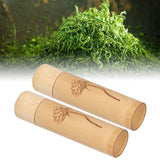 2Pcs Bamboo Tube Natural Environmentally Friendly Carbonized for Tea Nuts Incense CanisterLotus Pattern