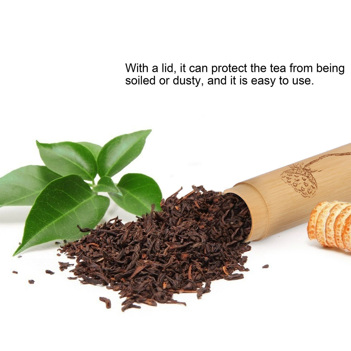 2Pcs Bamboo Tube Natural Environmentally Friendly Carbonized for Tea Nuts Incense CanisterLotus Pattern