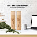 2Pcs Bamboo Tube Natural Environmentally Friendly Carbonized for Tea Nuts Incense CanisterLotus Pattern