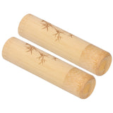 2Pcs Bamboo Tube Natural Environmentally Friendly Carbonized for Tea Nuts Incense CanisterBamboo Pattern
