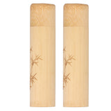 2Pcs Bamboo Tube Natural Environmentally Friendly Carbonized for Tea Nuts Incense CanisterBamboo Pattern