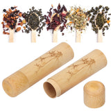 2Pcs Bamboo Tube Natural Environmentally Friendly Carbonized for Tea Nuts Incense CanisterBamboo Pattern - Extra Image