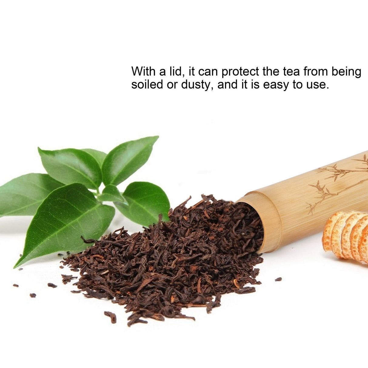 2Pcs Bamboo Tube Natural Environmentally Friendly Carbonized for Tea Nuts Incense CanisterBamboo Pattern