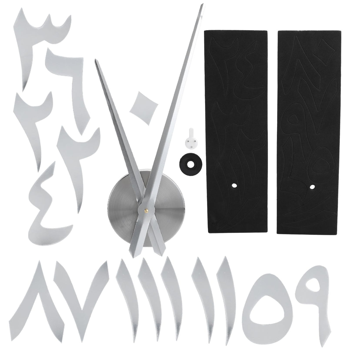 Wall Clock Innovative Modern Acrylic DIY Clock Set for Home Living Room DecorationSilver