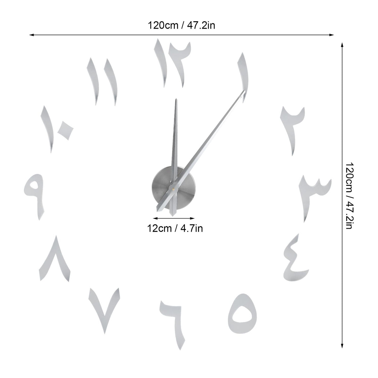 Wall Clock Innovative Modern Acrylic DIY Clock Set for Home Living Room DecorationSilver