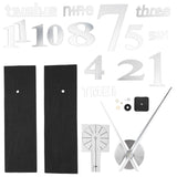 Frameless DIY Wall Clock Modern Mirror Wall Sticker for Home Living Room Bedroom DecorSilver