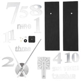 Frameless DIY Wall Clock Modern Mirror Wall Sticker for Home Living Room Bedroom DecorSilver - Top-Down View
