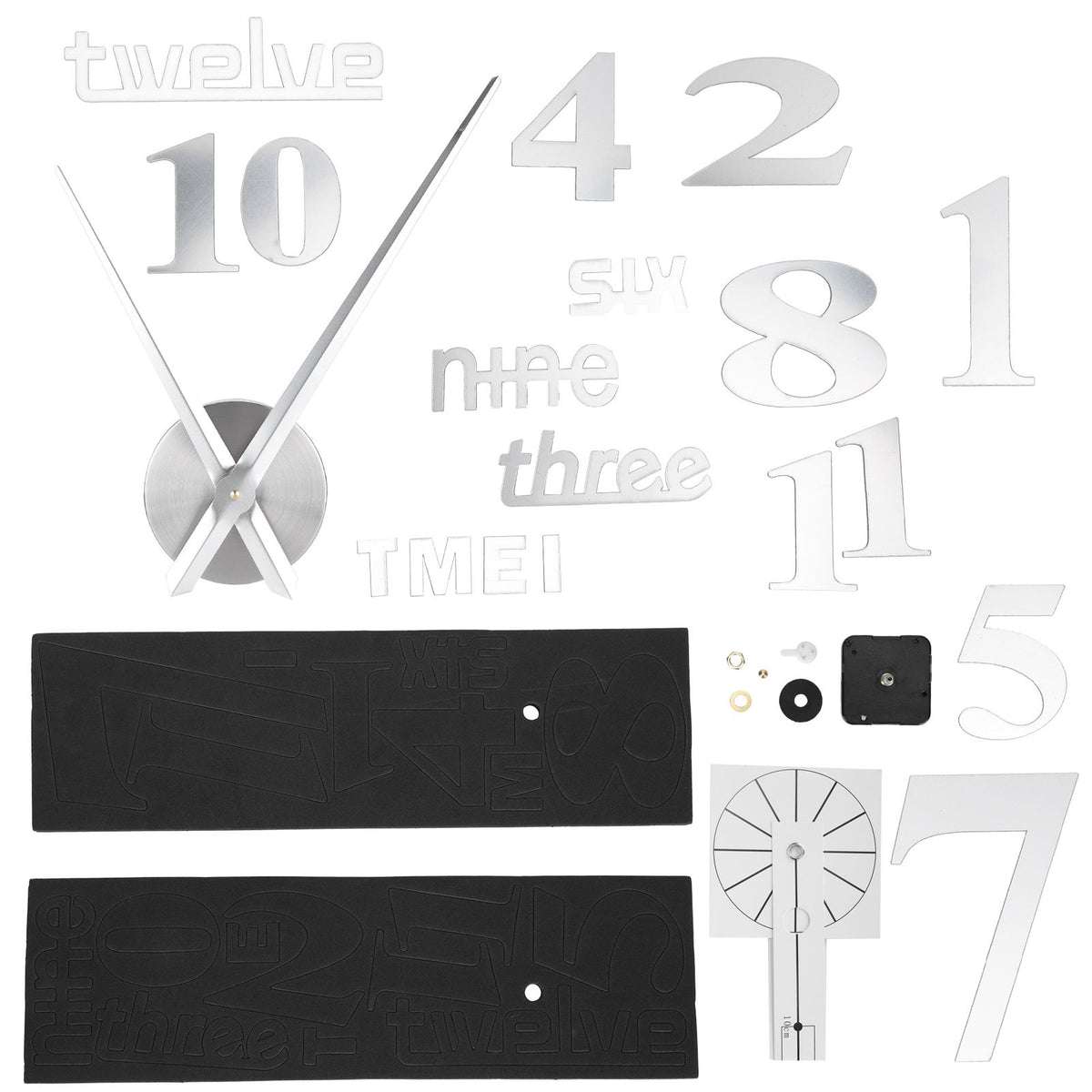 Frameless DIY Wall Clock Modern Mirror Wall Sticker for Home Living Room Bedroom DecorSilver