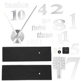 Frameless DIY Wall Clock Modern Mirror Wall Sticker for Home Living Room Bedroom DecorSilver