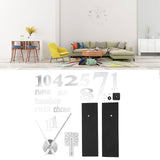 Frameless DIY Wall Clock Modern Mirror Wall Sticker for Home Living Room Bedroom DecorSilver