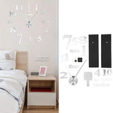 Frameless DIY Wall Clock Modern Mirror Wall Sticker for Home Living Room Bedroom DecorSilver - Extra Image