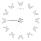 Large Wall Sticker Clock Butterfly Shape Innovation DIY Modern Art Living Room DecorationSilver - Close-Up Angle