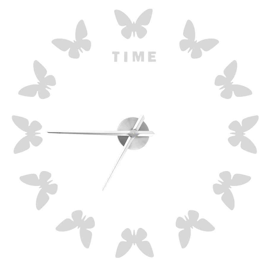Large Wall Sticker Clock Butterfly Shape Innovation DIY Modern Art Living Room DecorationSilver