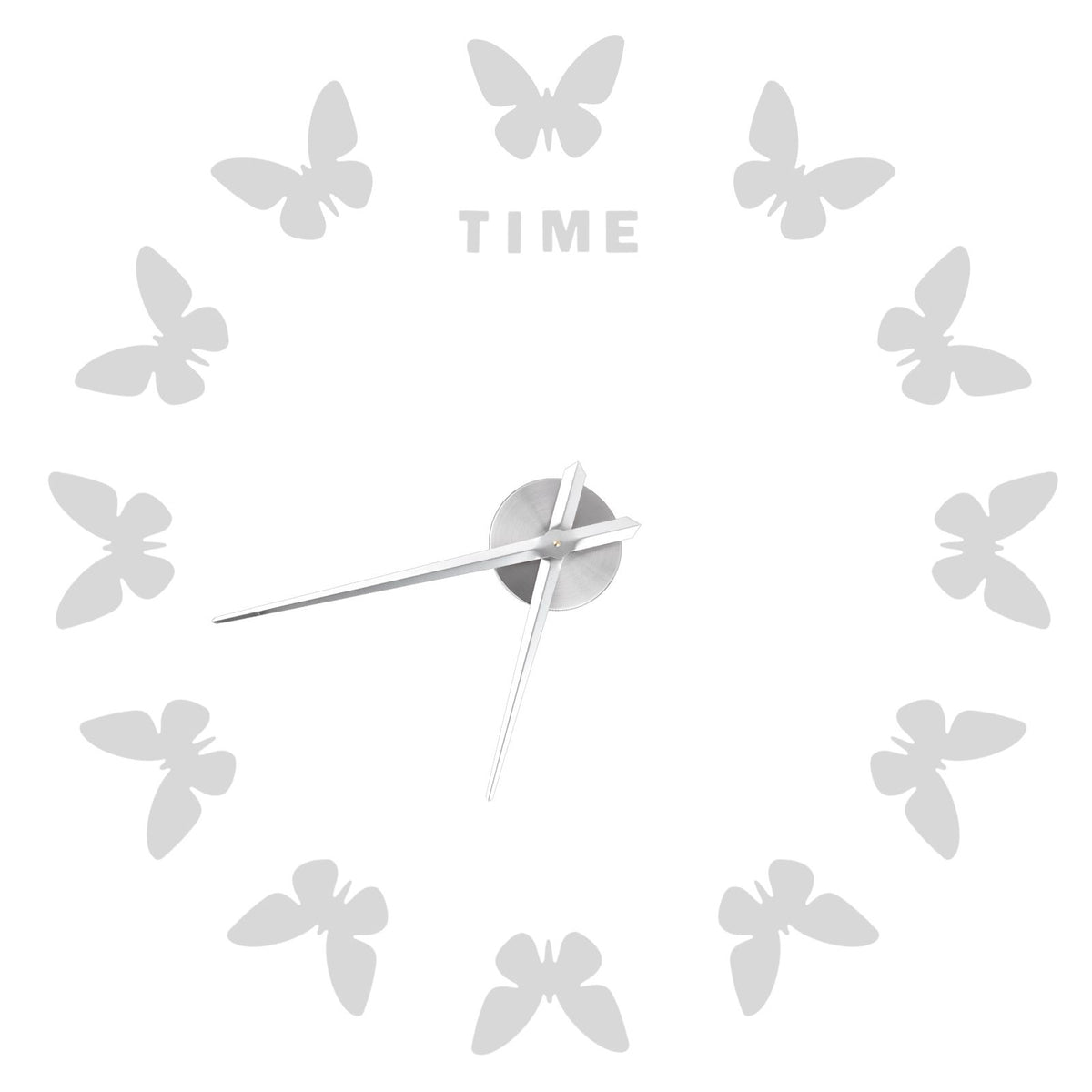 Large Wall Sticker Clock Butterfly Shape Innovation DIY Modern Art Living Room DecorationSilver