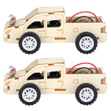 2 Set Wood Voice Controlled Vehicle DIY Toy Car Kit Scientific Experimental Tool for Children - 45-Degree Angle