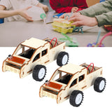 2 Set Wood Voice Controlled Vehicle DIY Toy Car Kit Scientific Experimental Tool for Children