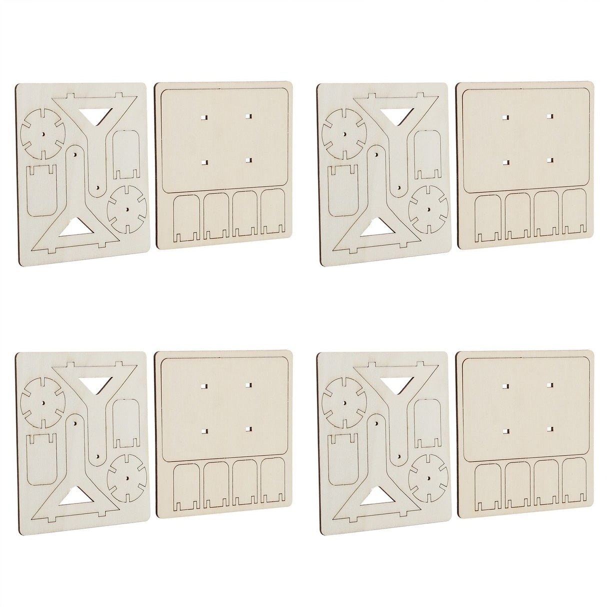 4 Sets Wooden Water Wheel Toys DIY Children Technology DIY Assembly Puzzle Model