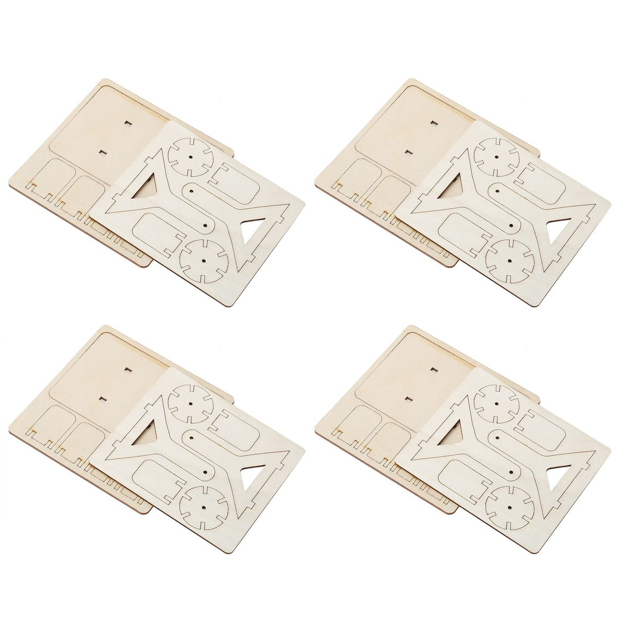 4 Sets Wooden Water Wheel Toys DIY Children Technology DIY Assembly Puzzle Model