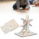 4 Sets Wooden Water Wheel Toys DIY Children Technology DIY Assembly Puzzle Model - Extra Image