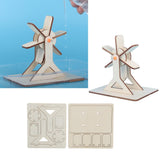 4 Sets Wooden Water Wheel Toys DIY Children Technology DIY Assembly Puzzle Model - Extra Image