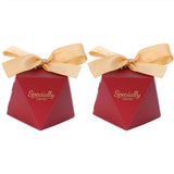 25 Sets Candy Box Cookies Gift Boxes with Ribbon for Birthday Wedding Party FavorL - Front View