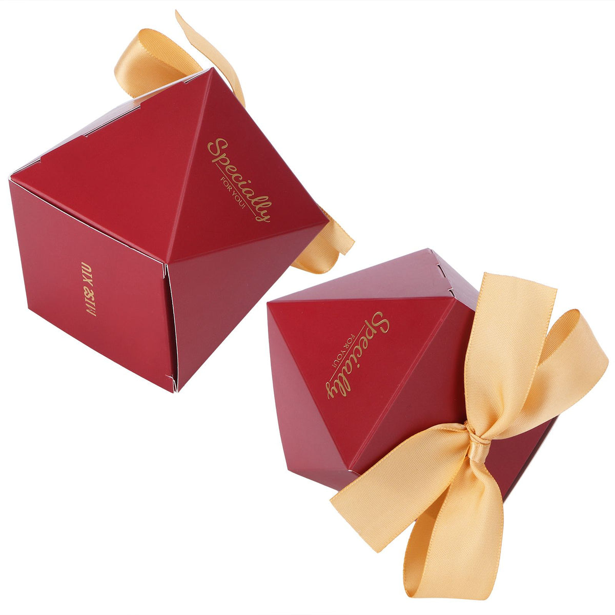 25 Sets Candy Box Cookies Gift Boxes with Ribbon for Birthday Wedding Party FavorL