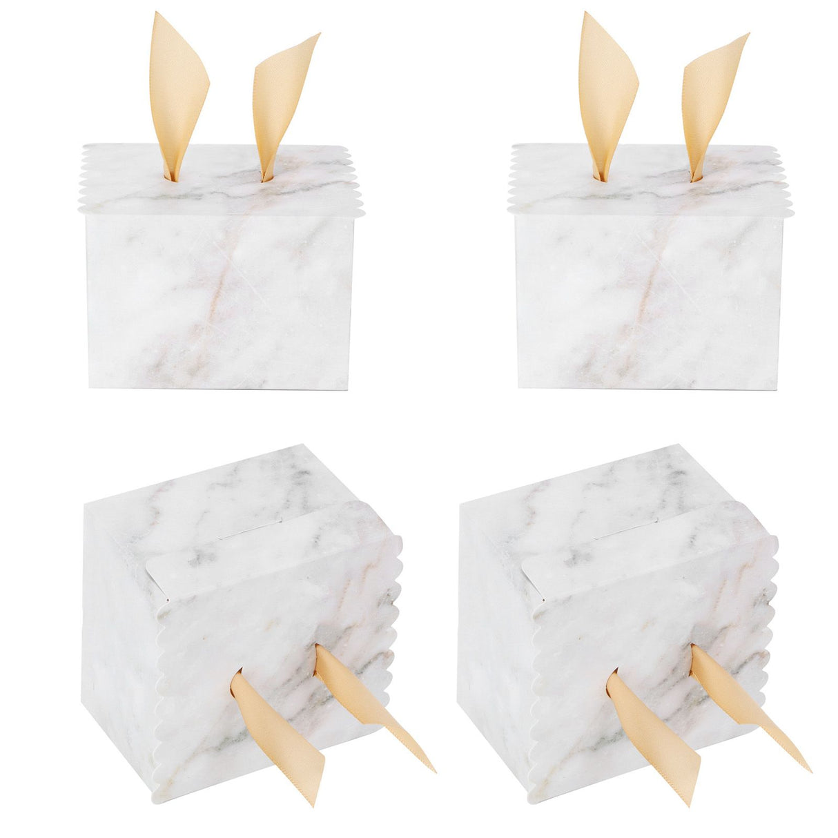 25 Sets Square Candy Box European Wedding Party Gift Box for Chocolate Cookies JewelryMarble Pattern (Golden Wing)