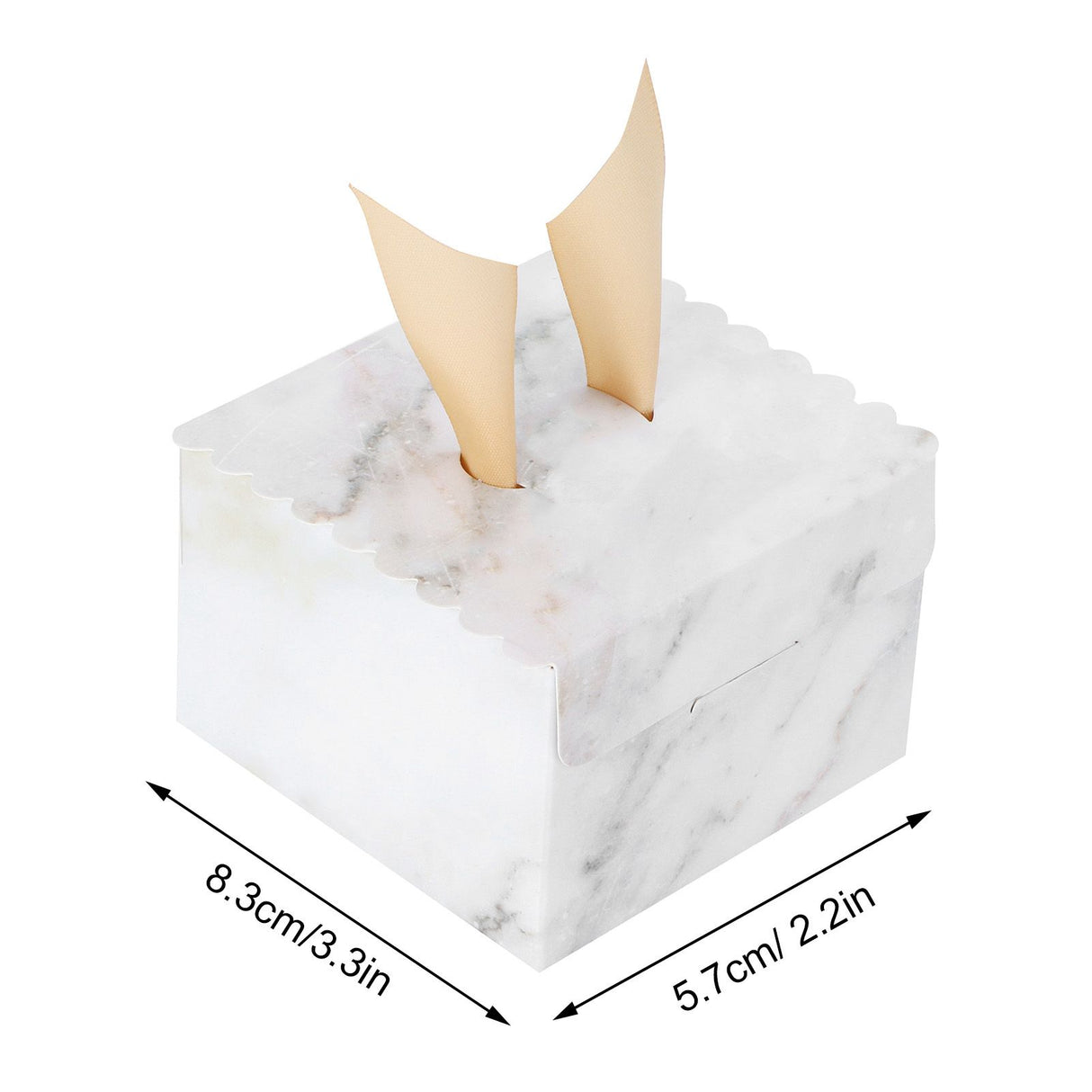 25 Sets Square Candy Box European Wedding Party Gift Box for Chocolate Cookies JewelryMarble Pattern (Golden Wing)