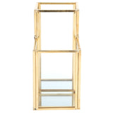 Glass Storage Container Garden Polygonal Column Golden Brass Bar Welding Flower Room Box