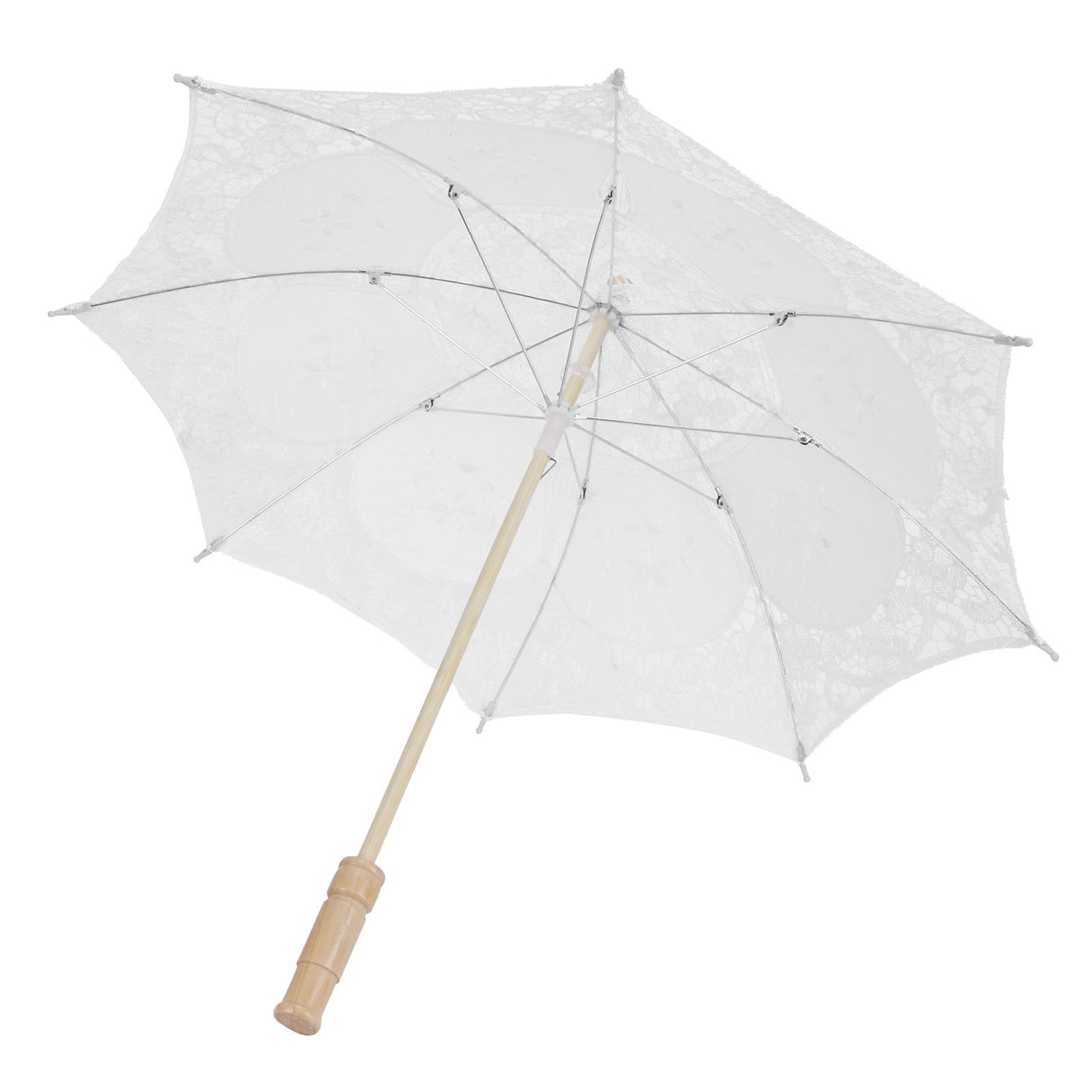 Lace Umbrella Parasol Vintage Wedding Bridal Umbrella for Photo Costume Party SuppliesL White