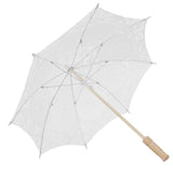 Lace Umbrella Parasol Vintage Wedding Bridal Umbrella for Photo Costume Party SuppliesL White - Side View