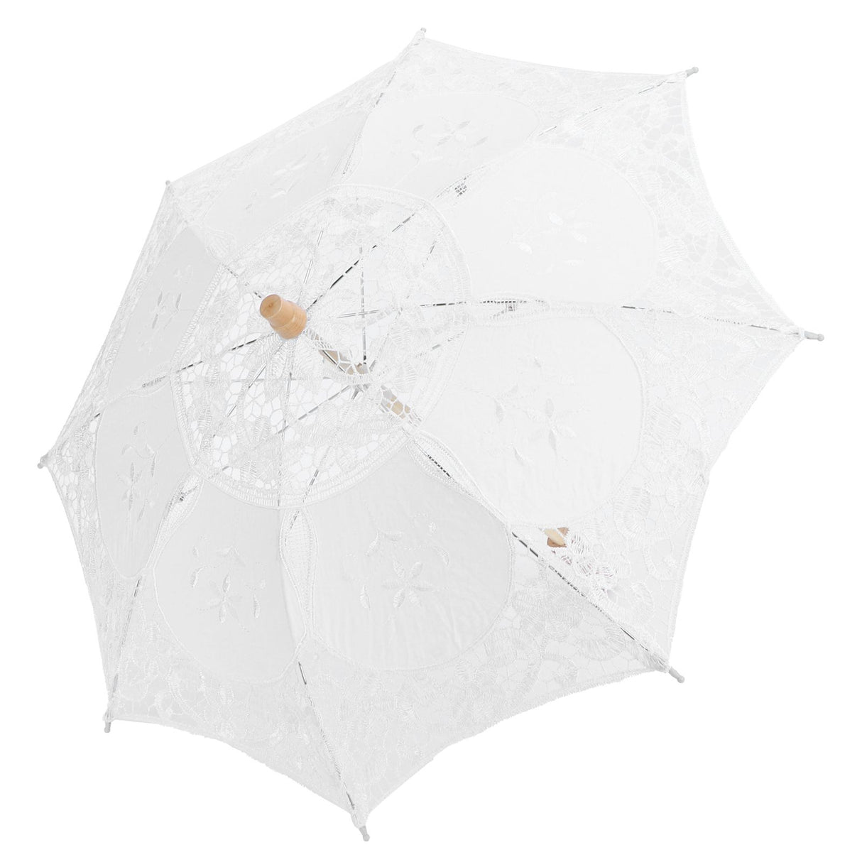 Lace Umbrella Parasol Vintage Wedding Bridal Umbrella for Photo Costume Party SuppliesL White