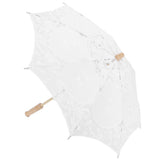 Lace Umbrella Parasol Vintage Wedding Bridal Umbrella for Photo Costume Party SuppliesL White - 45-Degree Angle