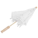 Lace Umbrella Parasol Vintage Wedding Bridal Umbrella for Photo Costume Party SuppliesL White
