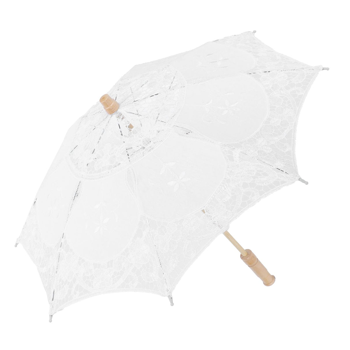 Lace Umbrella Parasol Vintage Wedding Bridal Umbrella for Photo Costume Party SuppliesL White