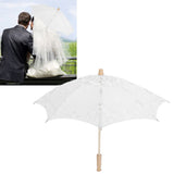 Lace Umbrella Parasol Vintage Wedding Bridal Umbrella for Photo Costume Party SuppliesL White